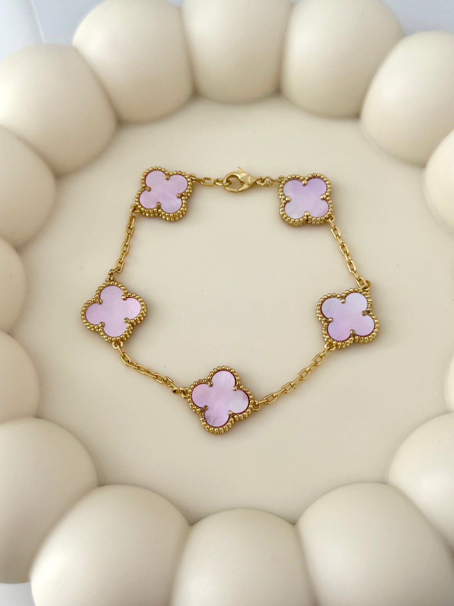 Pink Pearl Clover Bracelet