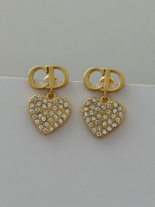 Cd Heart Earrings