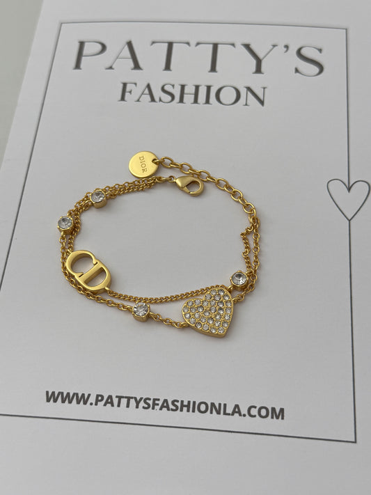 Cd Heart Bracelet
