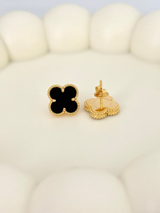 Clover Black Earrings