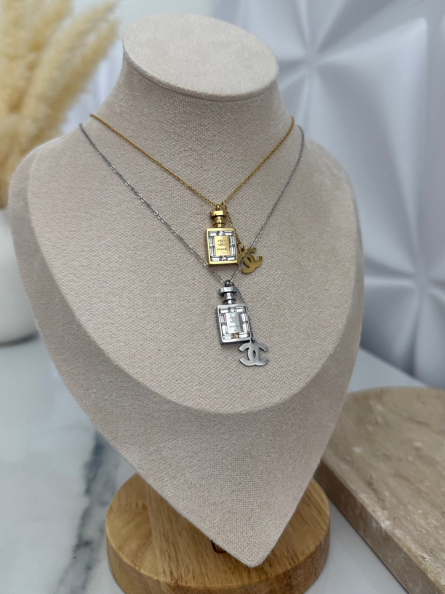Perfume Bottle Pendant Necklace